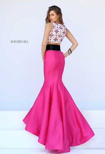 Sherri Hill 50109 #2 Ivory/Fuchsia vertical thumbnail