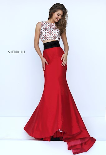 Sherri Hill 50109 #0 default Ivory/Red frontface vertical thumbnail