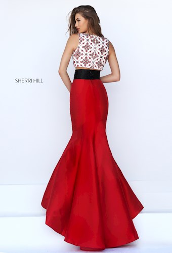 Sherri Hill 50109 #10 Ivory/Red vertical thumbnail