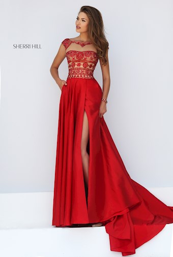 Sherri Hill 50124 #0 default Red frontface vertical thumbnail