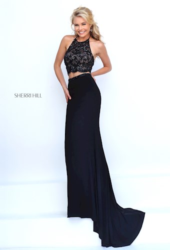 Sherri Hill 50129 #0 default Black frontface vertical thumbnail