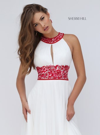 Sherri Hill 50150 #0 default Ivory/Fuchsia frontface vertical thumbnail