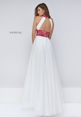 Sherri Hill 50150 #3 Ivory/Fuchsia vertical thumbnail