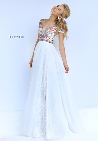 Sherri Hill 50151 #0 default Ivory/Multi frontface vertical thumbnail