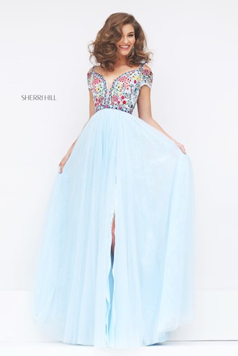 Sherri Hill 50151 #10 Light Blue/Multi vertical thumbnail