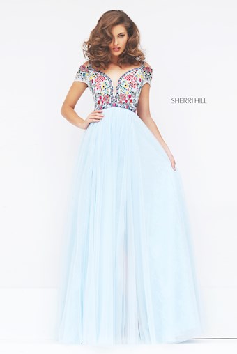 Sherri Hill 50151 #6 Light Blue/Multi vertical thumbnail