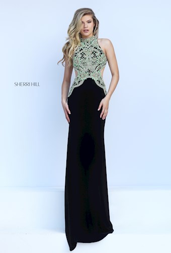 Sherri Hill 50153 #2 Black/Green vertical thumbnail