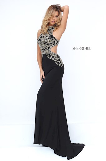 Sherri Hill 50153 #9 Black/Gold vertical thumbnail