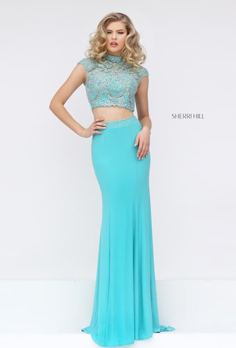 Sherri Hill 50154 #1 Aqua vertical thumbnail