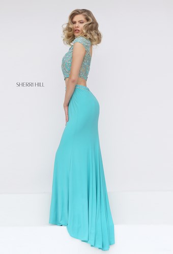 Sherri Hill 50154 #9 Aqua vertical thumbnail