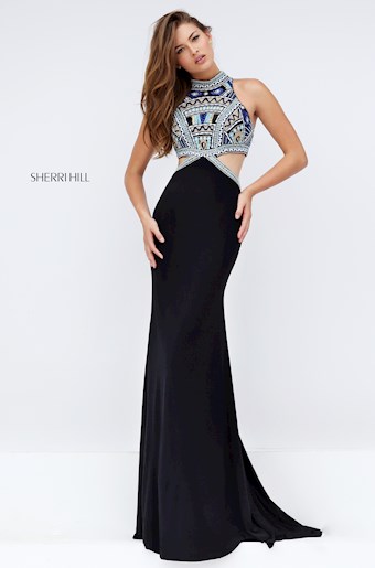 Sherri Hill 50155 #0 default Black/Multi frontface vertical thumbnail