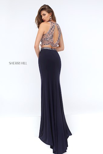 Sherri Hill 50157 #1 Gunmetal/Pink vertical thumbnail