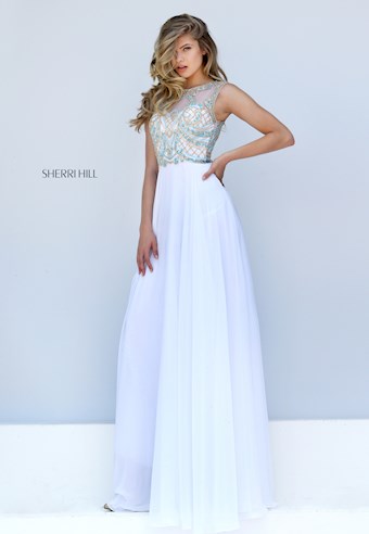 Sherri Hill 50160 #0 default Ivory/Turquoise frontface vertical thumbnail