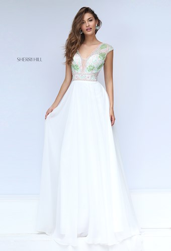 Sherri Hill 50164 #0 default Ivory/Multi frontface vertical thumbnail