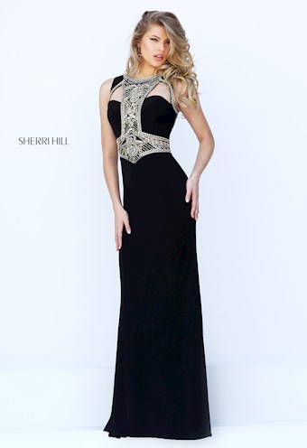 Sherri Hill 50165 #0 default Black frontface vertical thumbnail