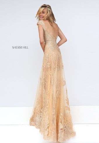 Sherri Hill 50176 #1 Nude/Gold vertical thumbnail
