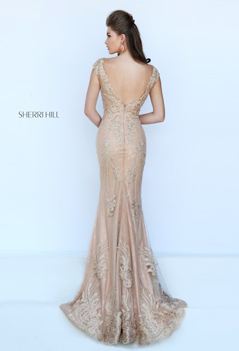 Sherri Hill 50177 #1 Nude/Gold vertical thumbnail