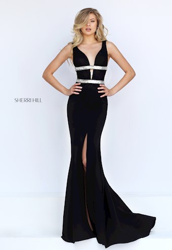 Sherri Hill 50184 #0 default Black frontface vertical thumbnail