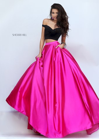 Sherri Hill 50194 #0 default Black/Fuchsia frontface vertical thumbnail
