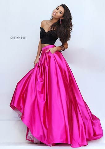 Sherri Hill 50194 #8 Black/Fuchsia vertical thumbnail