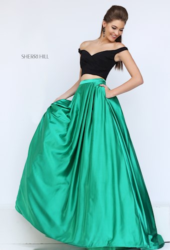 Sherri Hill 50194 #7 Black/Emerald vertical thumbnail
