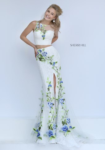 Sherri Hill 50198 #1 Ivory/Multi vertical thumbnail
