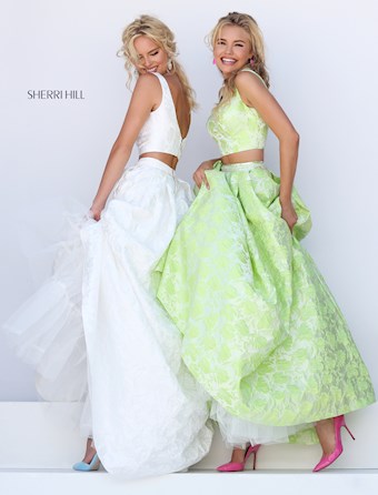 Sherri Hill 50200 #8 Green Ivory vertical thumbnail
