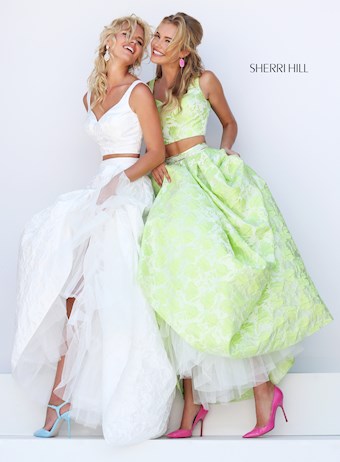 Sherri Hill 50200 #4 Green Ivory vertical thumbnail