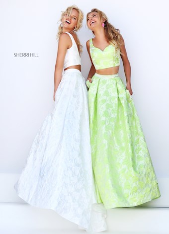 Sherri Hill 50200 #7 Green Ivory vertical thumbnail