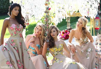 Sherri Hill 50203 #11 Nude/Yellow Nude/Turquoise Nude/Nude Nude/Coral vertical thumbnail