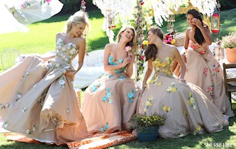 Sherri Hill 50203 #20 Nude/Yellow Nude/Turquoise Nude/Nude Nude/Coral vertical thumbnail