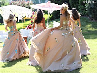 Sherri Hill 50203 #15 Nude/Yellow Nude/Turquoise Nude/Nude Nude/Coral vertical thumbnail
