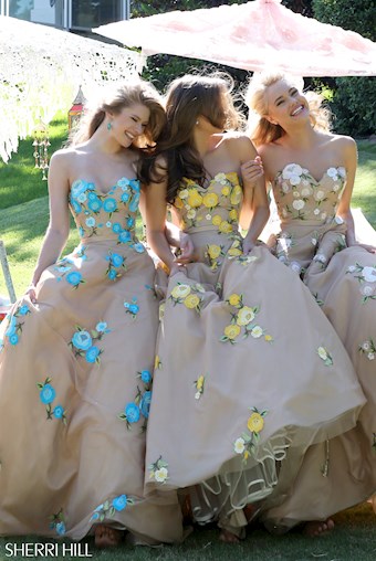 Sherri Hill 50203 #6 Nude/Yellow Nude/Turquoise Nude/Nude vertical thumbnail