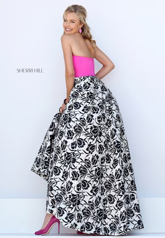 Sherri Hill 50205 #1 Fuchsia/Ivory/Black vertical thumbnail