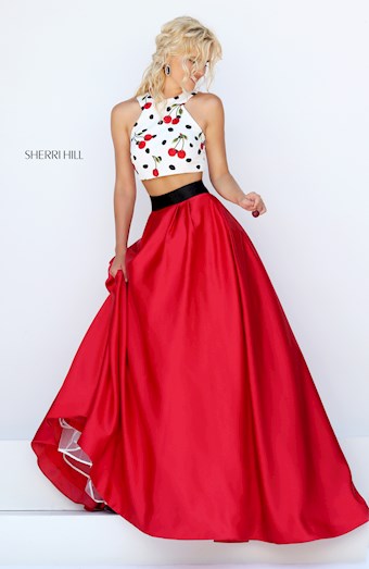 Sherri Hill 50217 #4 Ivory/Red Print vertical thumbnail