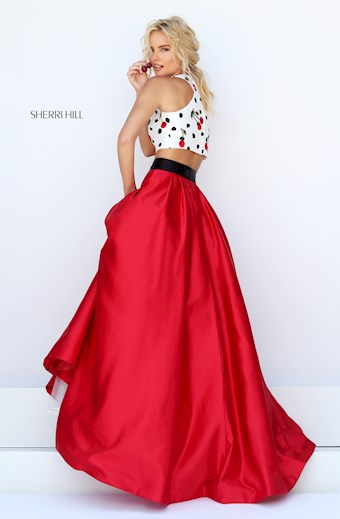 Sherri Hill 50217 #3 Ivory/Red Print vertical thumbnail