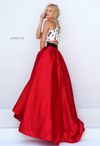 Sherri Hill 50217 #8 Ivory/Red Print vertical thumbnail