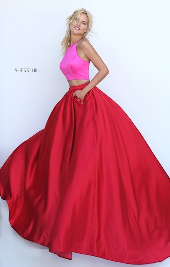 Sherri Hill 50219 #11 Fuchsia/Red vertical thumbnail
