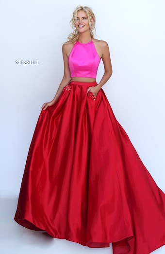 Sherri Hill 50219 #1 Fuchsia/Red vertical thumbnail