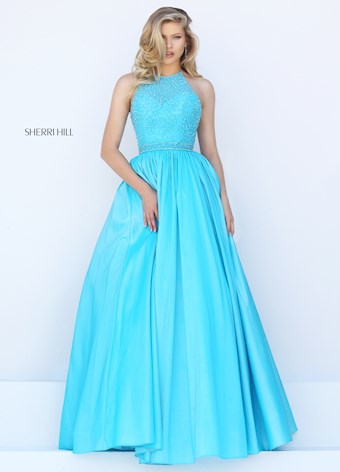 Sherri Hill 50221 #0 default Aqua frontface vertical thumbnail