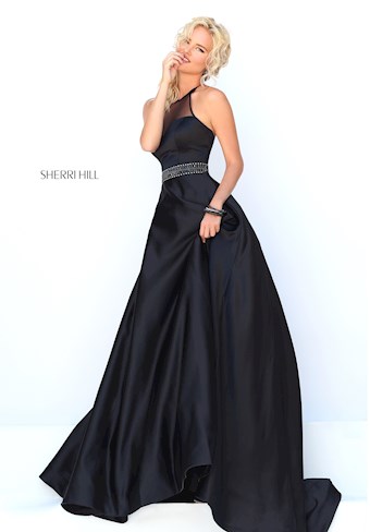 Sherri Hill 50222 #0 default Black frontface vertical thumbnail