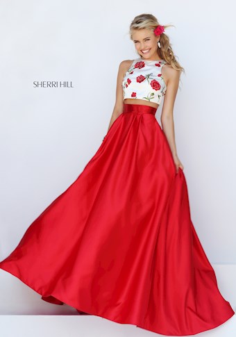 Sherri Hill 50232 #0 default Ivory/Red/Red frontface vertical thumbnail