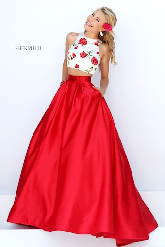 Sherri Hill 50232 #1 Ivory/Red/Red vertical thumbnail