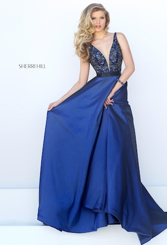 Sherri Hill 50233 #0 default Navy frontface vertical thumbnail