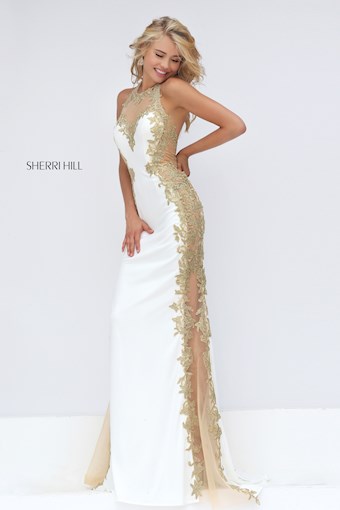 Sherri Hill 50247 #0 default Ivory/Gold frontface vertical thumbnail