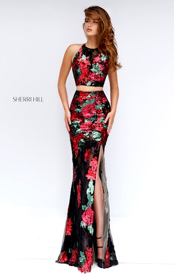 Sherri Hill 50249 #0 default Black/Red frontface vertical thumbnail
