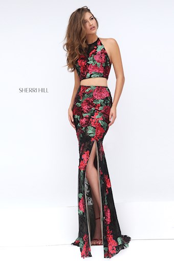 Sherri Hill 50249 #1 Black/Red vertical thumbnail