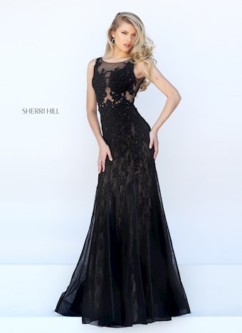 Sherri Hill 50254 #0 default Black frontface vertical thumbnail