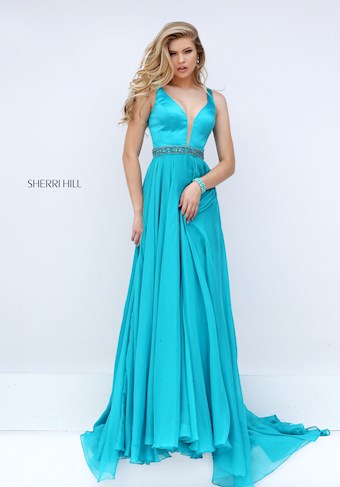 Sherri Hill 50264 #0 default Turquoise frontface vertical thumbnail
