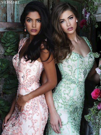 Sherri Hill 50276 #12 Light Green/Light Orange vertical thumbnail